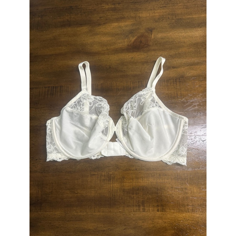 Wacoal 38D Ivory Lace Underwire Bra Full Coverage Comfort Support Retro